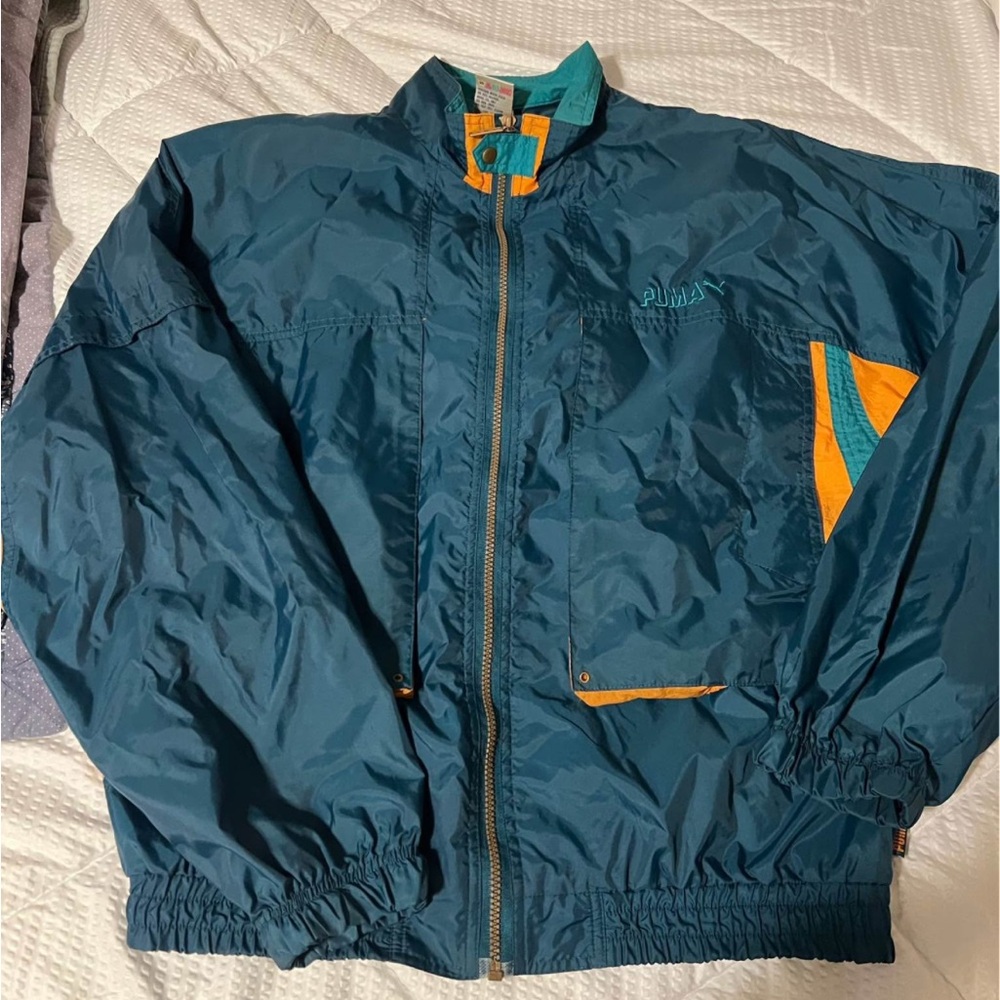 Puma Men's Blue and Orange Windbreaker